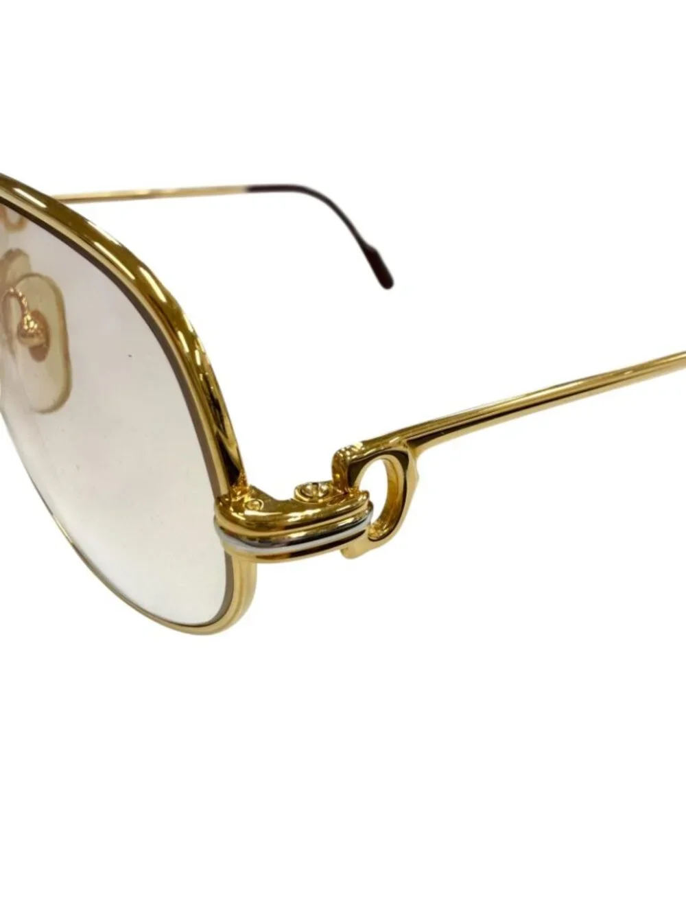 Cartier Vintage Trinity Gradient Lens Eyewear Sunglasses Gold Bordeaux